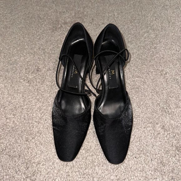 Vintage Mantles Black Closed Almond Toe Pumps Heels 3 Inch 3” Size 7 - Picture 3 of 8